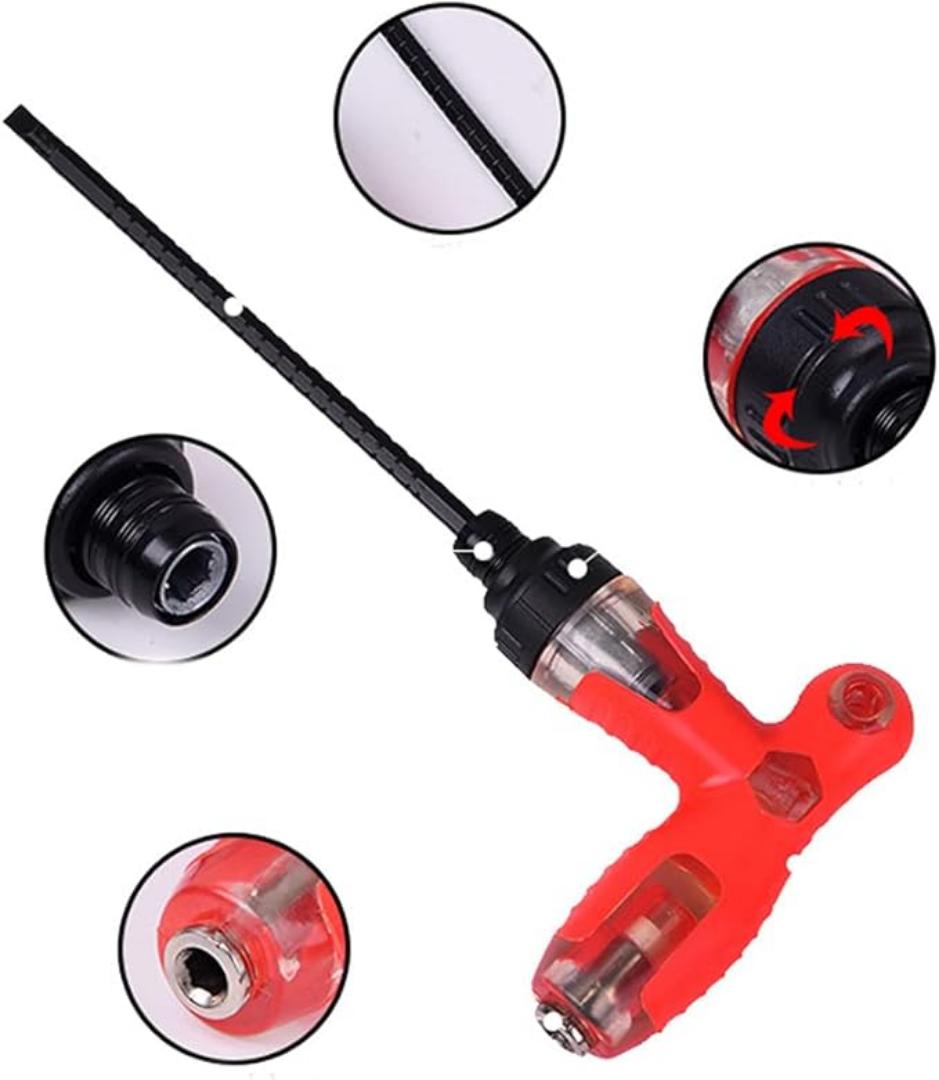 Ratchet Wrench T Handle Ratchet STAR FLAT Screwdriver Multi Use Screwdriver Handle File Manual Wooden Handle