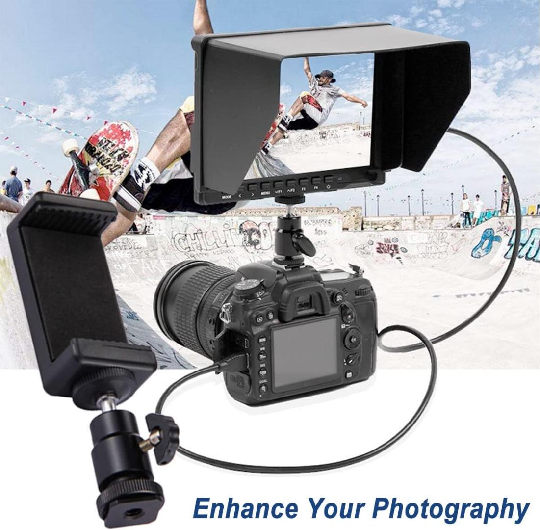 Universal Camera Flash Hot Shoe Mount Adapter Phone Tripod Holder Clip Cold Shoe Adjustable Clamp for DSLR Camera Bracket Camcorder Ring Light, for Canon Nikon Sony, for iPhone Photography Vlogging