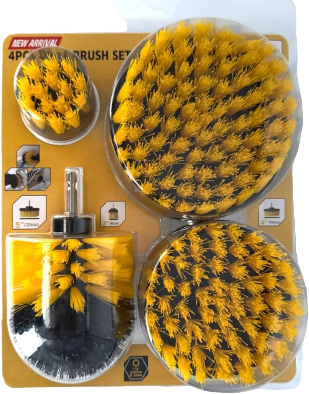 4in1 Electric Drill Cleaning Brush Head Set, Circular Multifunctional disc Brush Head, Multi-Color Classification Cleaning Brush