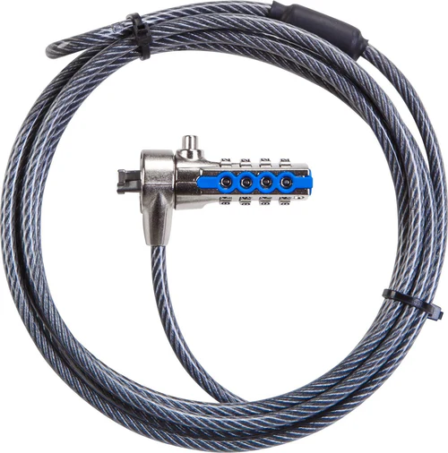 Heavy Duty 4 Digit Code Combination Steel Cable Lock for Laptops and Electronics Security Resettable combination laptop cable lock