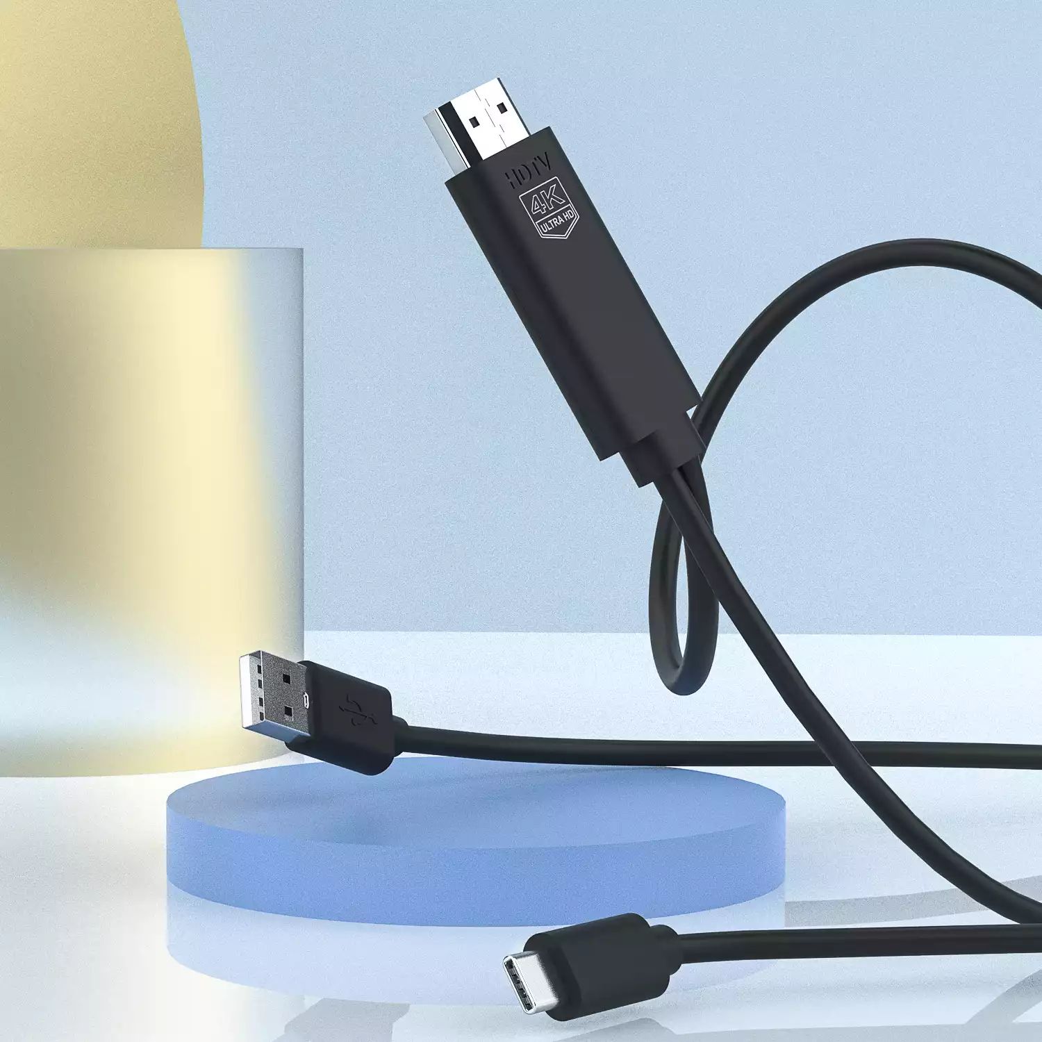 USB Type C to HDMI Cable 1.8M,Adapter for TV/Projector/Monitor MHL4K@30Hz Video Audio Output Digital Converter HDTV Mirroring Charging Cable Compatible with Android, Samsung,MacBook,iPad,Thunderbolt 3