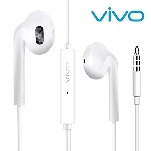 VIVO Mobile White og earphone with mic, Headphone Jack: 3.5mm