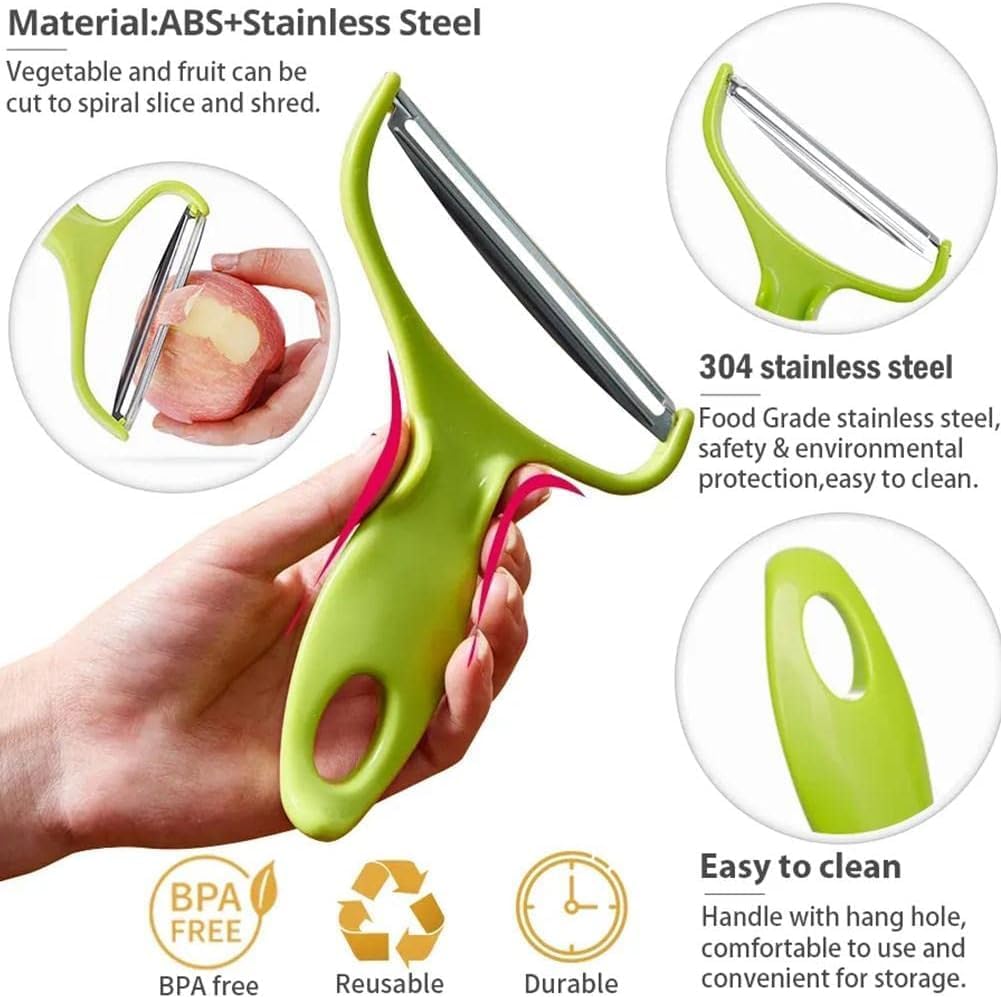 Green Cabbage Shredder, Vegetable Cutter Slicer, Stainless Steel Fruit Vegetable Potato Peeler Cabbage Graters Kitchen Must Have for Home Restaurants