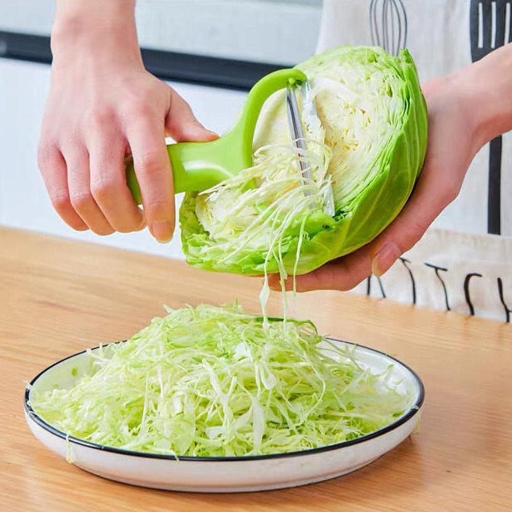 Green Cabbage Shredder, Vegetable Cutter Slicer, Stainless Steel Fruit Vegetable Potato Peeler Cabbage Graters Kitchen Must Have for Home Restaurants