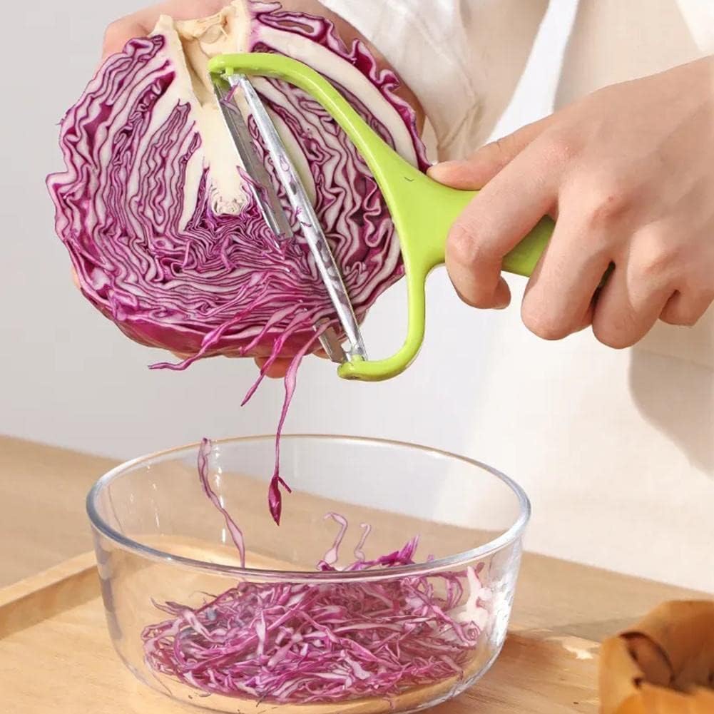 Green Cabbage Shredder, Vegetable Cutter Slicer, Stainless Steel Fruit Vegetable Potato Peeler Cabbage Graters Kitchen Must Have for Home Restaurants