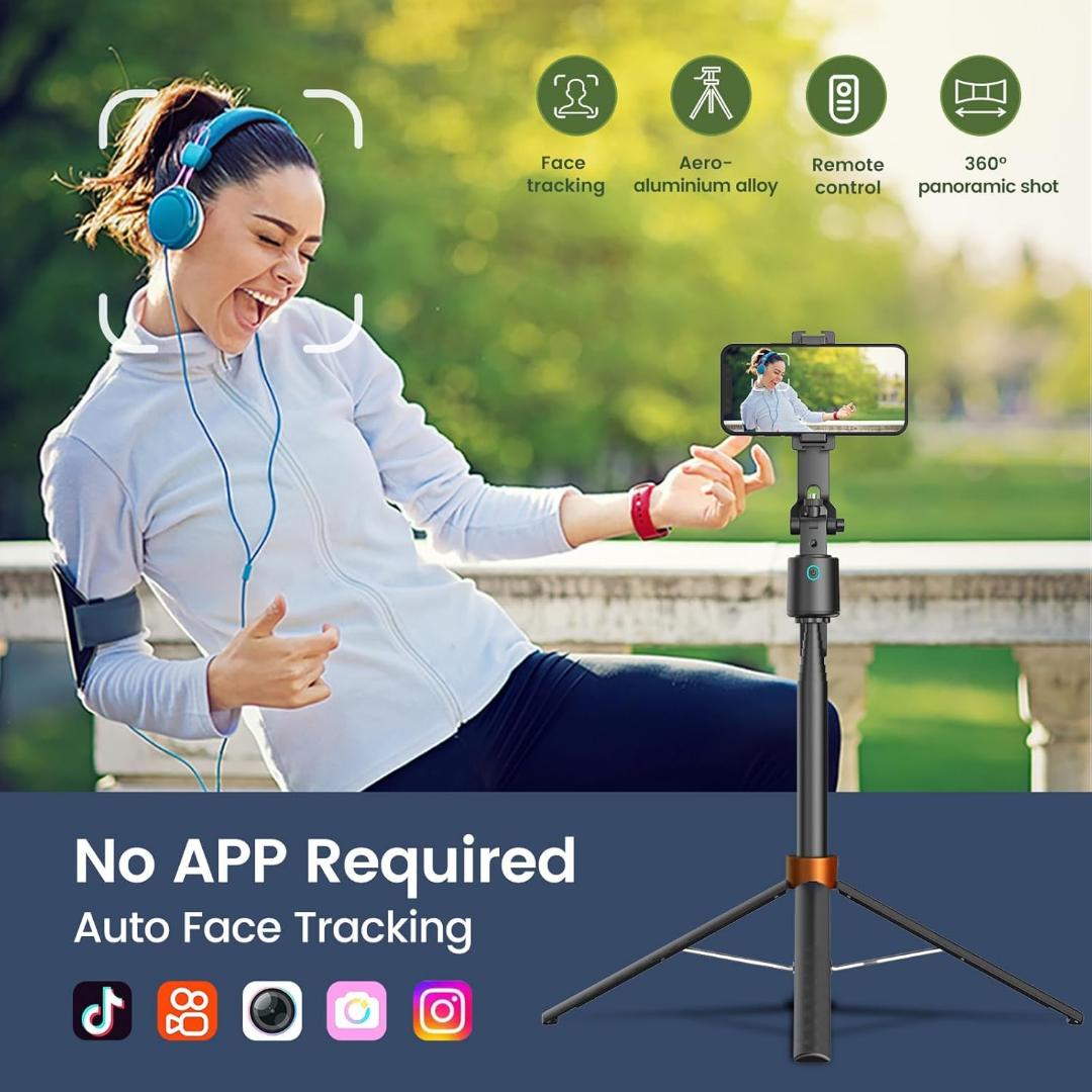 Q13 1.8Meter Long AI Auto Follow-Up Face Tracking Selfie Stick 360° Gimbal Tripod (Q13_AI_1.8Meter Long Selfie Stick Tripod)