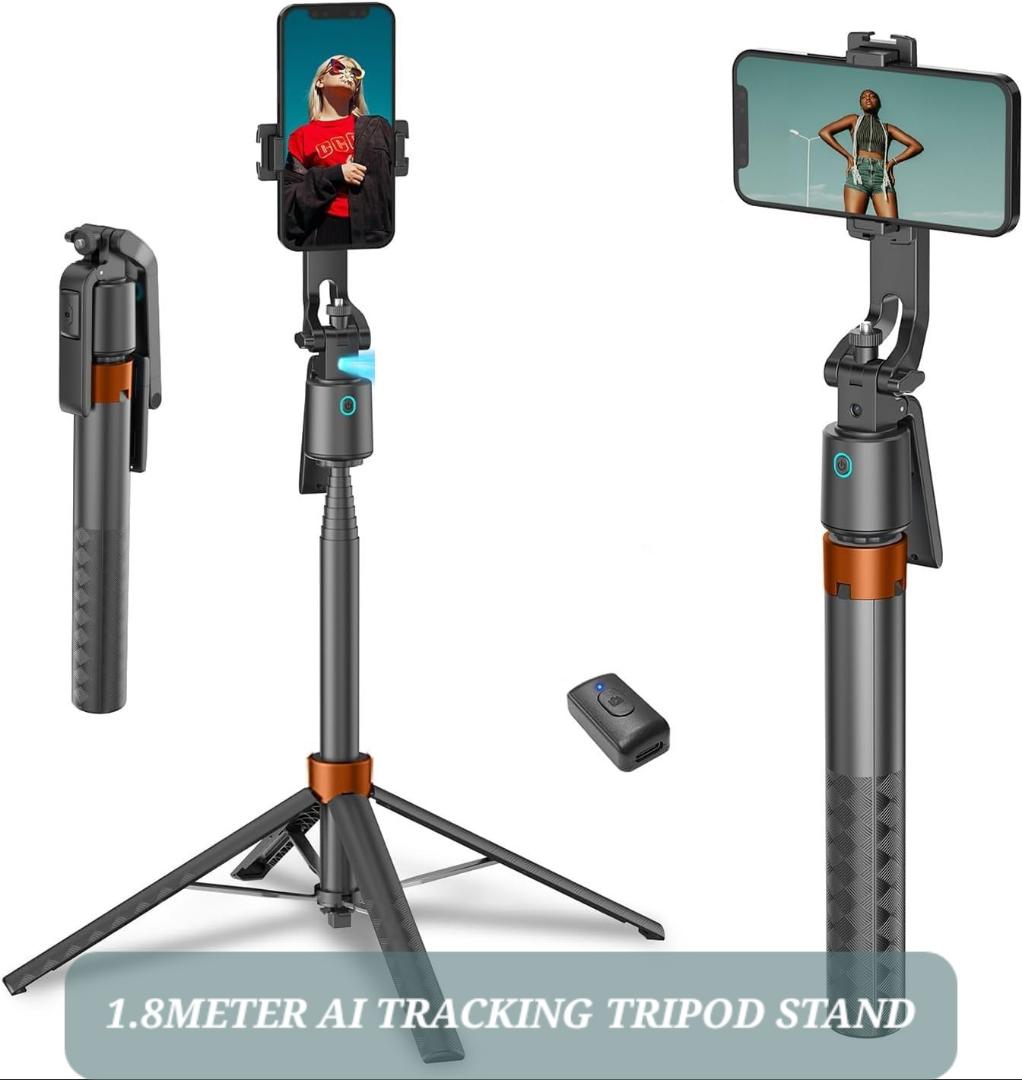 Q13 1.8Meter Long AI Auto Follow-Up Face Tracking Selfie Stick 360° Gimbal Tripod (Q13_AI_1.8Meter Long Selfie Stick Tripod)