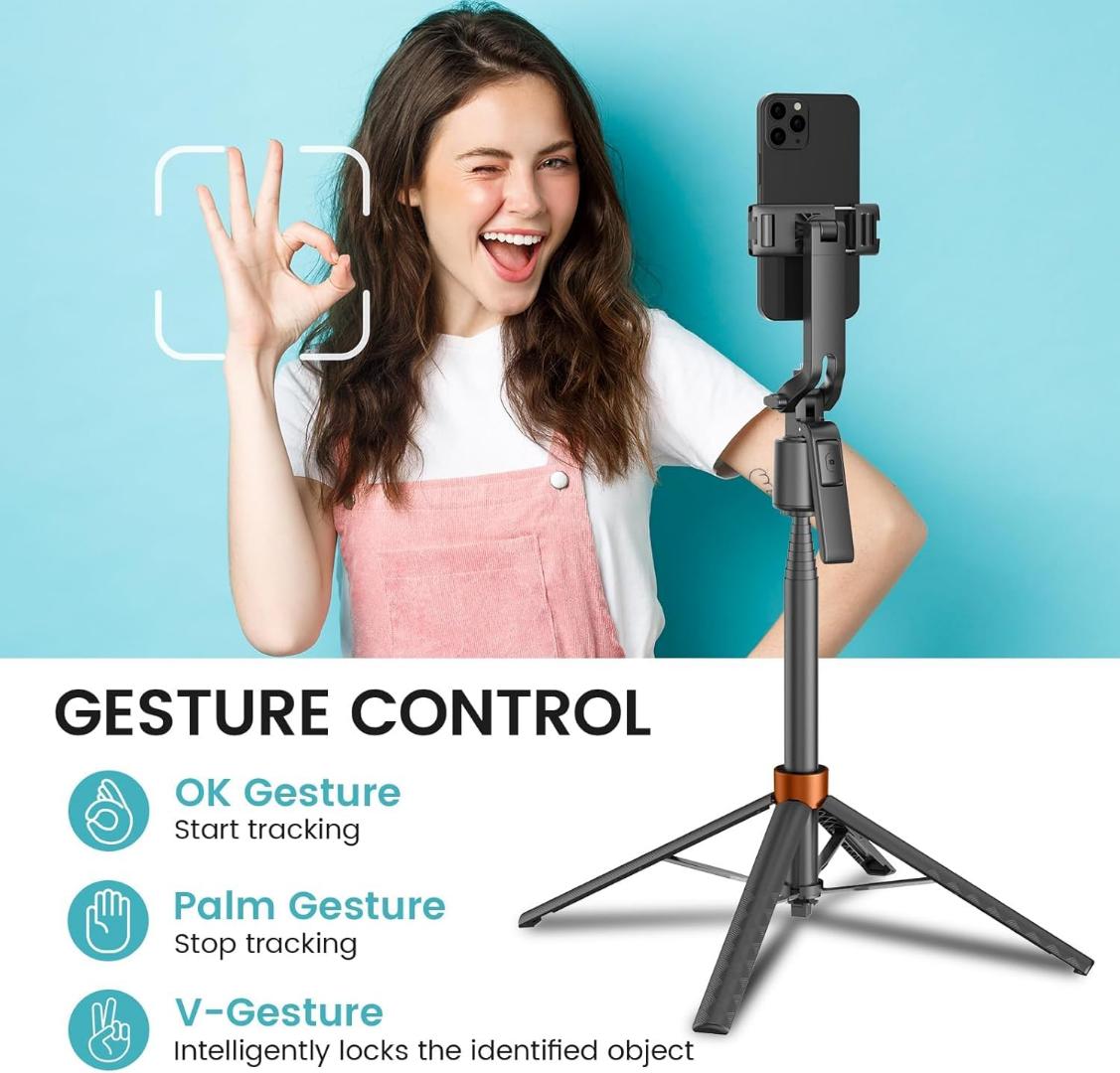 Q13 1.8Meter Long AI Auto Follow-Up Face Tracking Selfie Stick 360° Gimbal Tripod (Q13_AI_1.8Meter Long Selfie Stick Tripod)