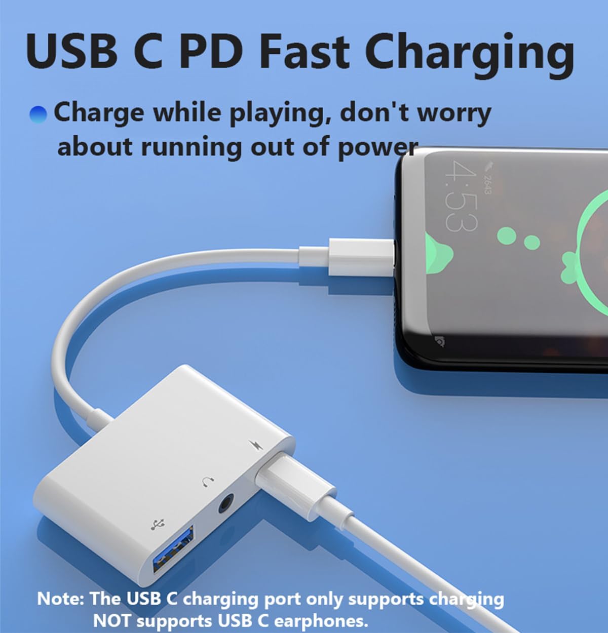 Apple USB C to USB Adapter for MacBook, 3-in-1 USB C to USB-A OTG Splitter with 3.5mm Audio Jack and PD Fast Charging Port Compatible with iPhone 15, iPad Pro, Samsung Galaxy S23 s24 s25 iphone 15 16