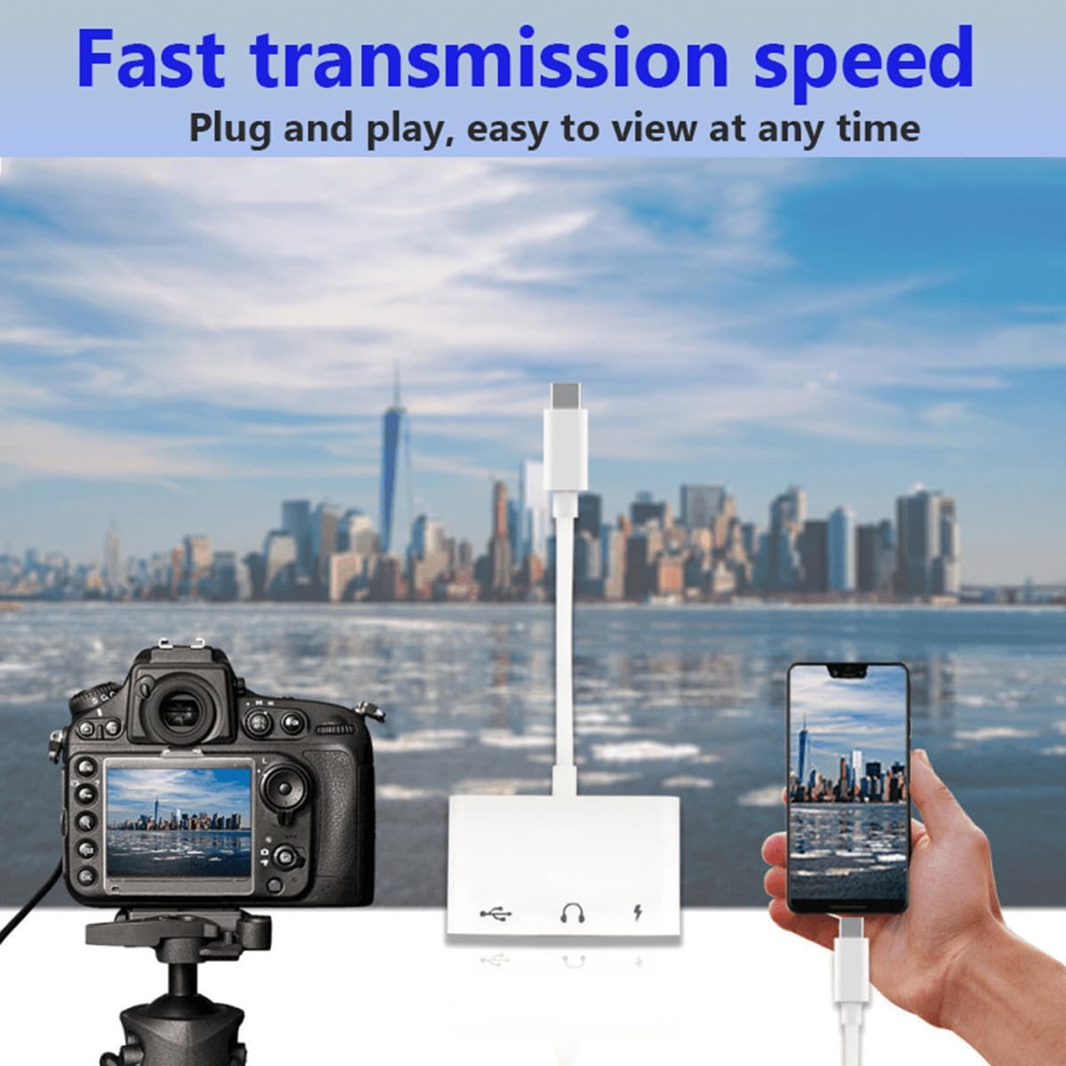 Apple USB C to USB Adapter for MacBook, 3-in-1 USB C to USB-A OTG Splitter with 3.5mm Audio Jack and PD Fast Charging Port Compatible with iPhone 15, iPad Pro, Samsung Galaxy S23 s24 s25 iphone 15 16