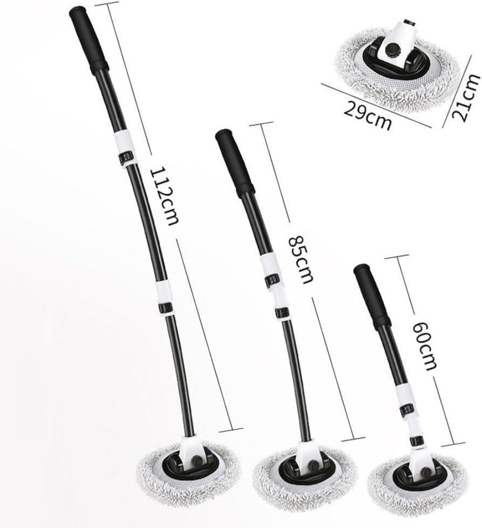 Car Wash Brush, With Telescopic Extension Pole, Long Handle 15° Curve Chenille Car Cleaning Brush Kit