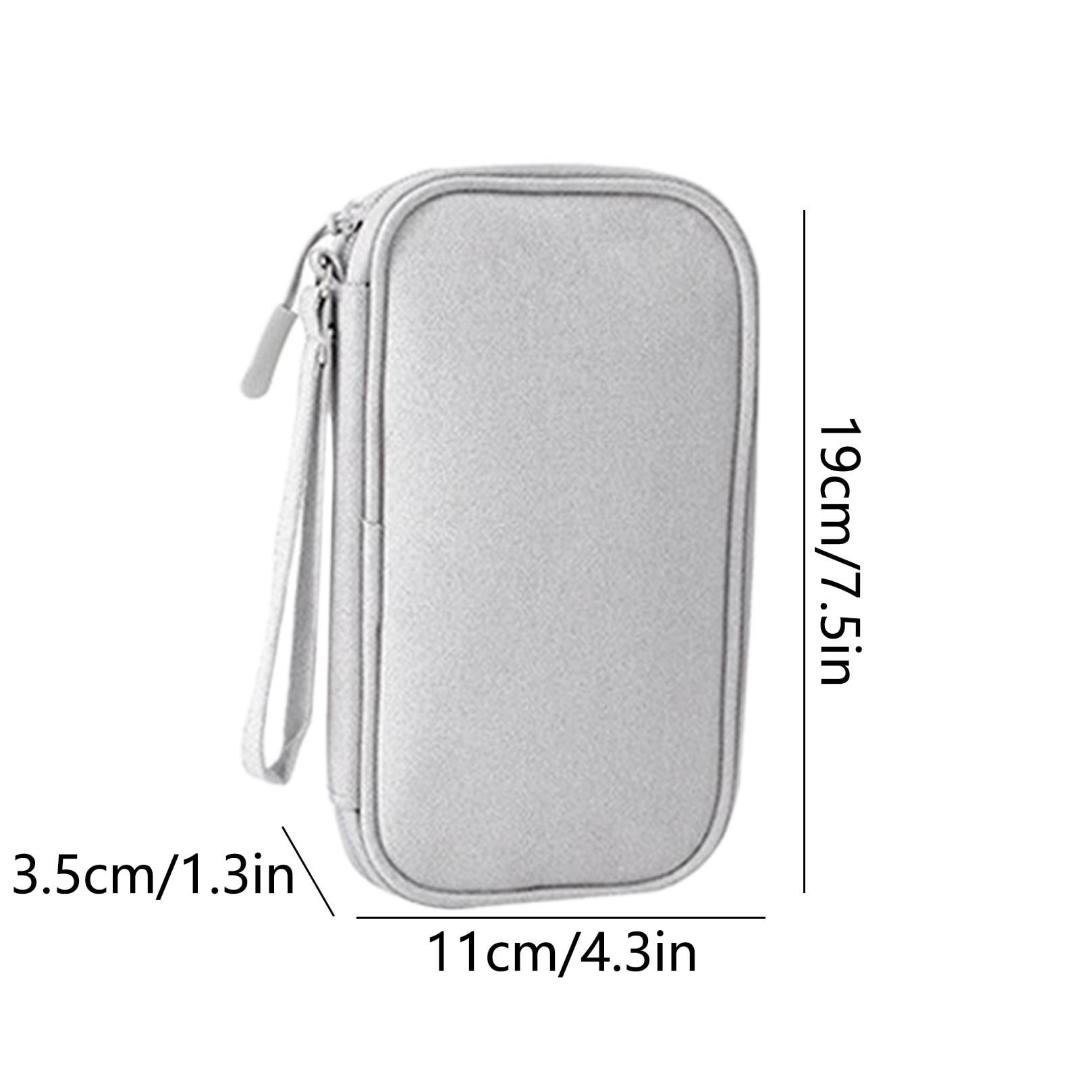 Hard Travel Electronic Organizer Case for Power Adapter Chargers Cables Power Mouse Hard Drive USB Flash Disk Small Portable Accessories Bag,Gray