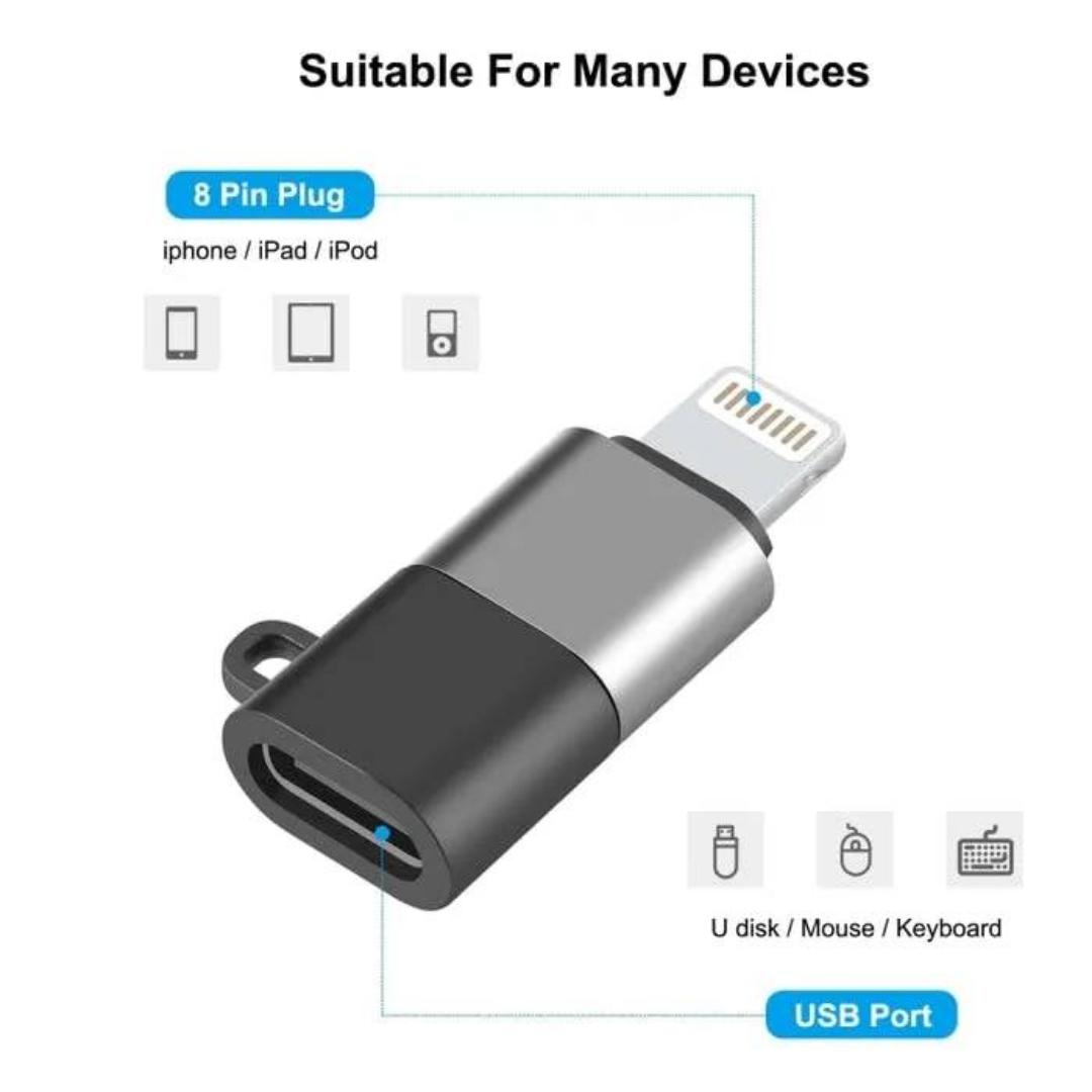 Wireless Microphone Connector Type C to Lightning for Wireless Mic Lavalier Connector USB-C to Lightning OTG Audio Adapter