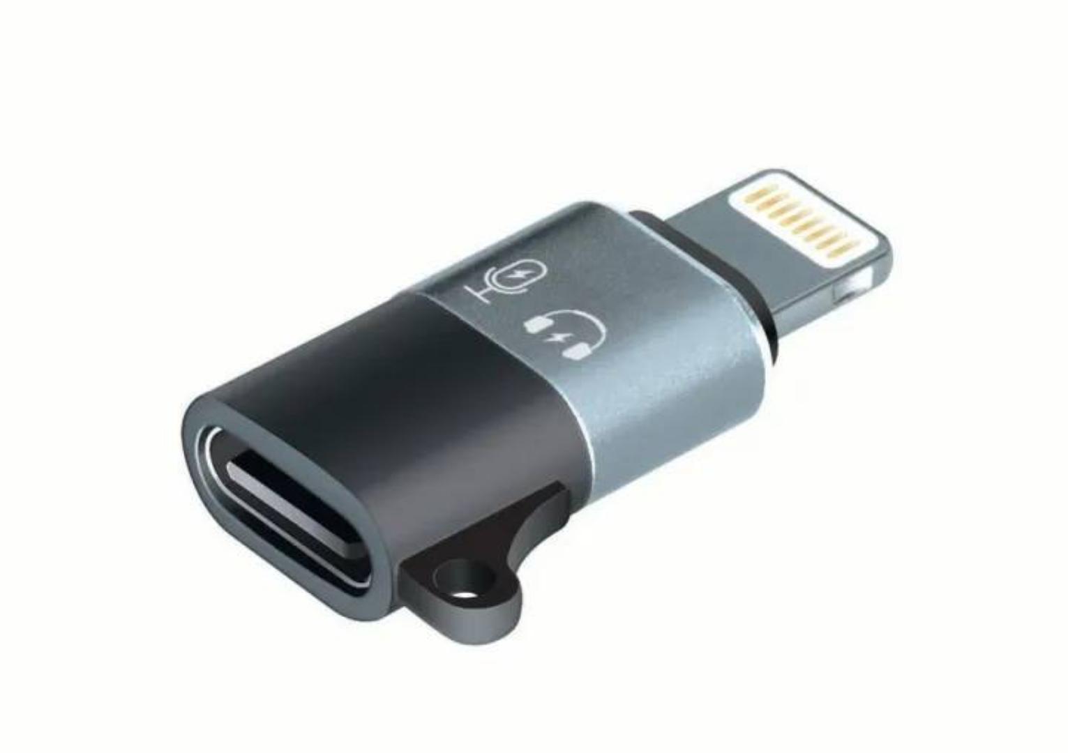 Wireless Microphone Connector Type C to Lightning for Wireless Mic Lavalier Connector USB-C to Lightning OTG Audio Adapter