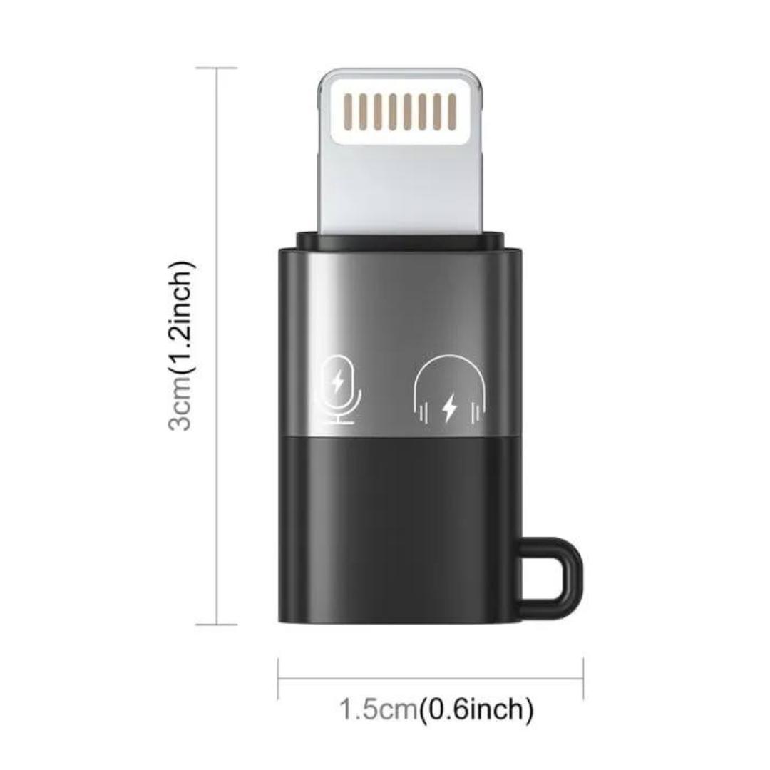 Wireless Microphone Connector Type C to Lightning for Wireless Mic Lavalier Connector USB-C to Lightning OTG Audio Adapter