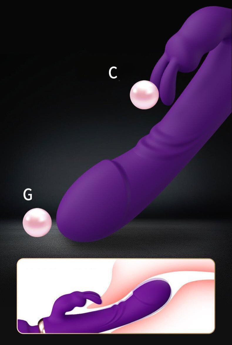 Dildos for women, sex toys, 3-function rabbit massager with rabbit ears and one-click enhancement, female vibrating wand with 10 vibration modes, vibrator view 3