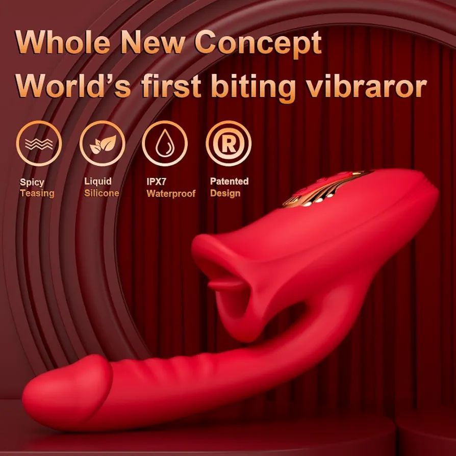 2 IN 1 G-spot Vibrator with Tongue rabbit Licking Sex Toy, 10 Frequency Clitoris Sucking Stimulator Dildo Oral Sex Licking Sex Toy for Women view 4