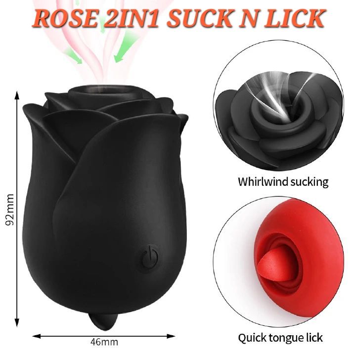 Rose Sucking Vibrator Clit Licking Tongue Powerful Rechargeable Adult Compact Masturbator Sex Toys Perfect Gift For Women Wife Girlfriend Couples