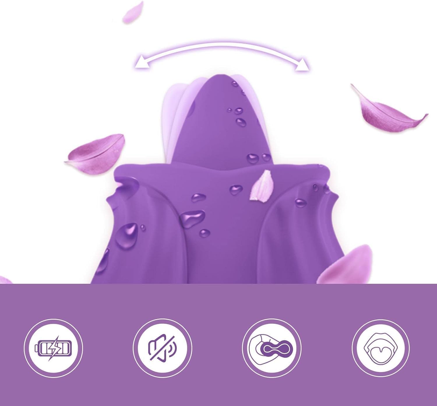 Rose licking Adult Tool Stimulator for Women, Quiet 10 Speed Adult Toys Waterproof Automatic Electric Adult Toys Machine Pleasure Rose licker sex toy vibrator for Women - purple - image 3