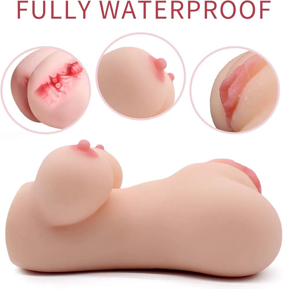 Pocket pussy with breast, Sex toys for men, male masturbators, realistic adult toys, sex doll with virgin vagina and anal, pussie breast tits and asss masturbator, realistic stroker with 2 holes view 2
