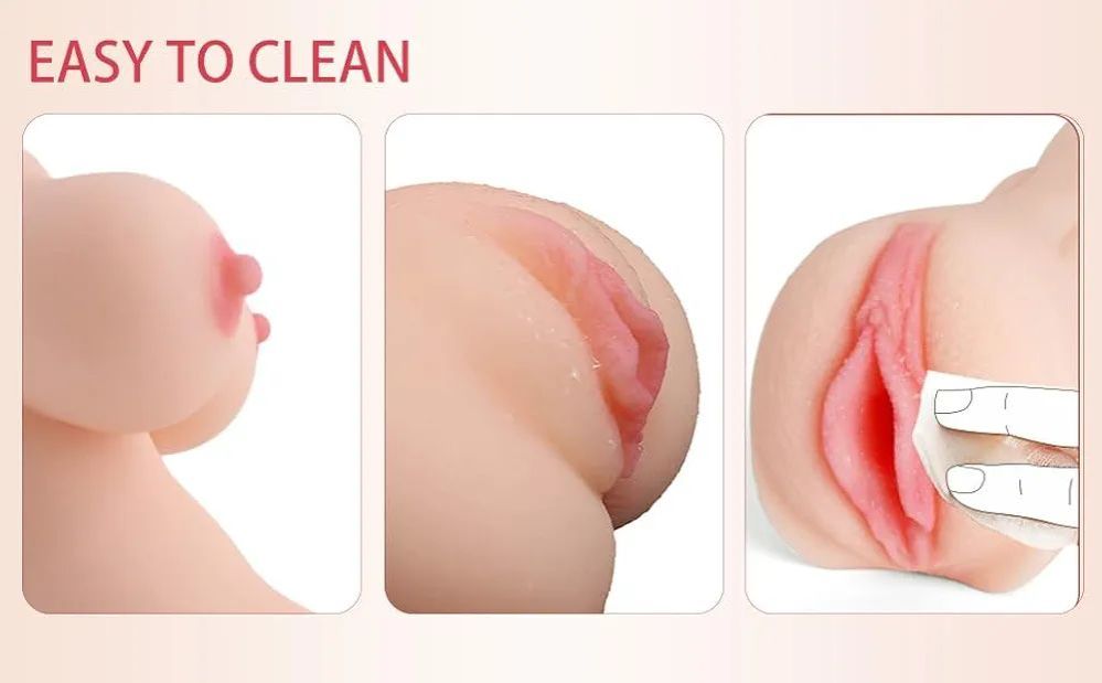 Pocket pussy with breast, Sex toys for men, male masturbators, realistic adult toys, sex doll with virgin vagina and anal, pussie breast tits and asss masturbator, realistic stroker with 2 holes view 6