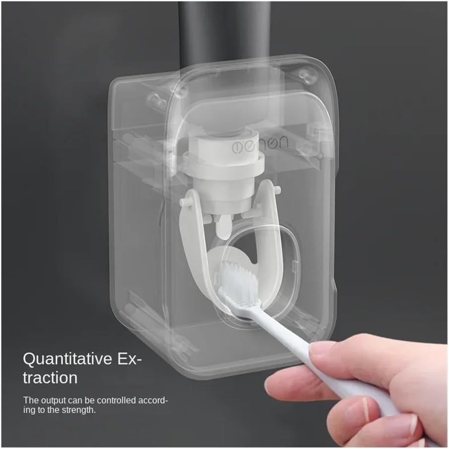 Automatic Toothpaste Dispenser Squeezer With Toothbrush Holder Wall Mounted Bathroom Accessories