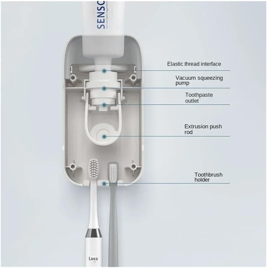 Automatic Toothpaste Dispenser Squeezer With Toothbrush Holder Wall Mounted Bathroom Accessories