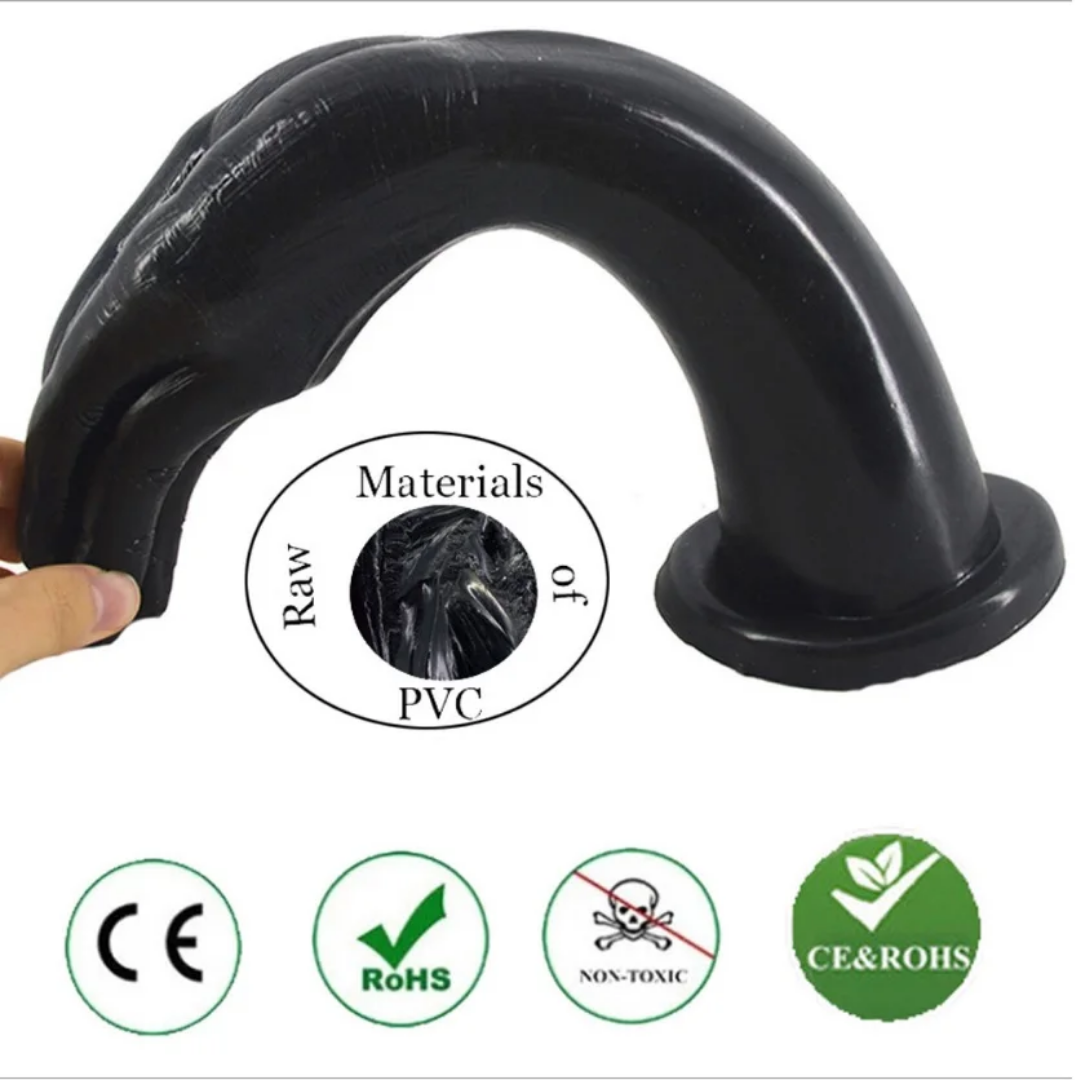 black PVC folded hand Simulation fist penis male and female massage orgasm masturbation with suction cup view 2