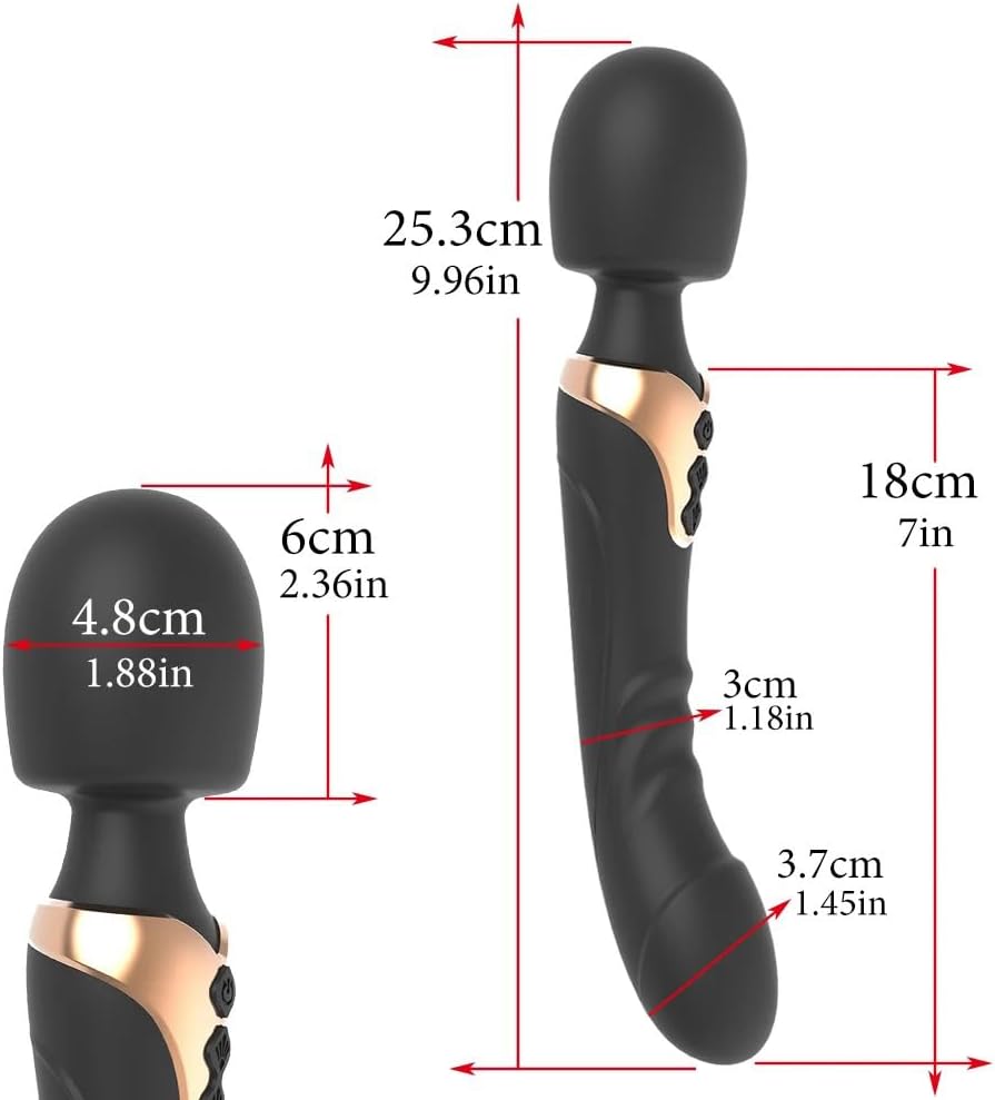 2in1 Vibrator Powerful Dildo Vibrator wand 2 Motor Silicagel Large Size 10 Mode  rechargable Massage Sex Toy for Couple Clitoris Massage Dildo for Adults Masturbator