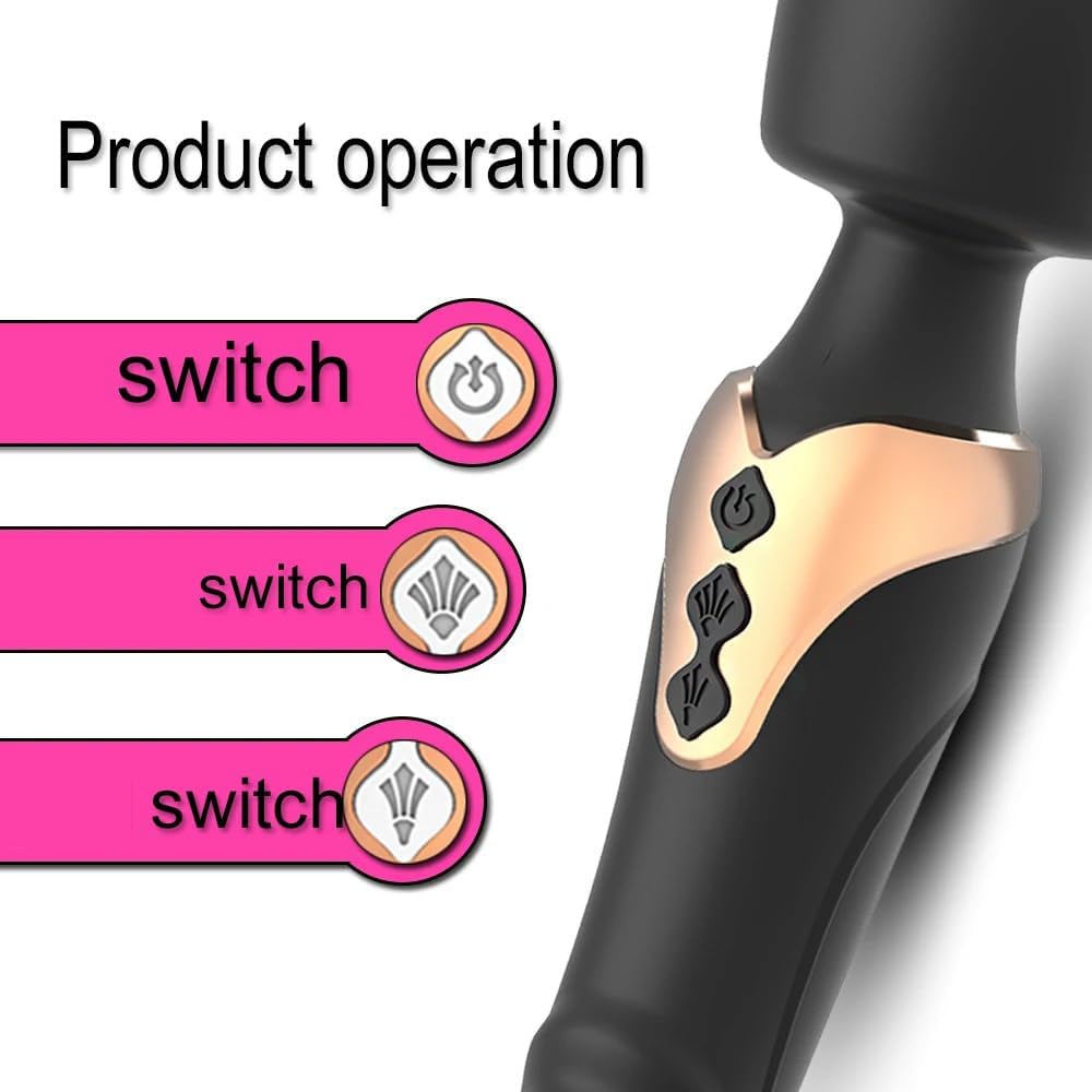 2in1 Vibrator Powerful Dildo Vibrator wand 2 Motor Silicagel Large Size 10 Mode  rechargable Massage Sex Toy for Couple Clitoris Massage Dildo for Adults Masturbator