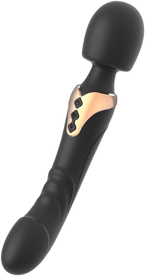2in1 Vibrator Powerful Dildo Vibrator wand 2 Motor Silicagel Large Size 10 Mode  rechargable Massage Sex Toy for Couple Clitoris Massage Dildo for Adults Masturbator