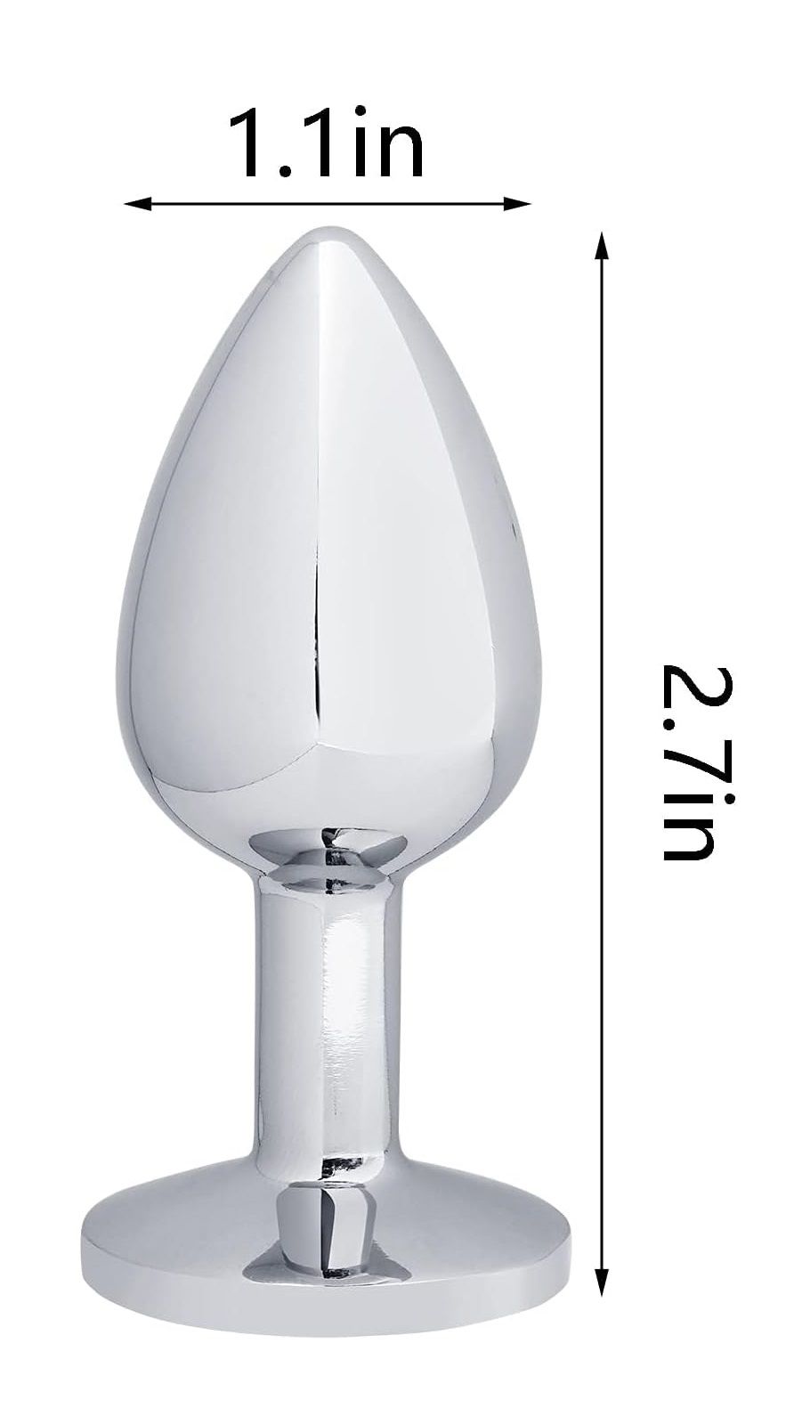 Jeweled Beginners Butt Plug Sex Love Games Personal Massager for Women Men Couples Lover Stainless Steel Anal Plug SM Anal Stimulation Toy, 50g