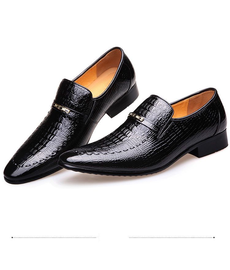 Crocodile Patterned Men's Leather Shoes Large Size Low Cut Men's Casual Shoes Embossed Leather Shoes Men's Shoes Business Dress Shoes Fashion Leather Shoes Formal Wear Brown Boy Shoes Dad Shoe
