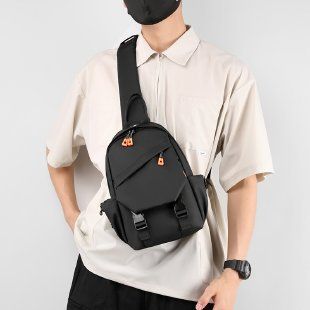 Men Bags Messenger Bags Shoulder Bags Chest Bags Cross-Body Sling Bags Casual Versatile Men's Chest Bag Korean Version Fashionable Simple Shoulder Bag Multifunctional USB Charging Crossbody Backpack