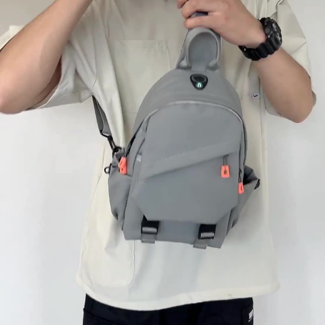 Men Bags Messenger Bags Shoulder Bags Chest Bags Cross-Body Sling Bags Casual Versatile Men's Chest Bag Korean Version Fashionable Simple Shoulder Bag Multifunctional USB Charging Crossbody Backpack