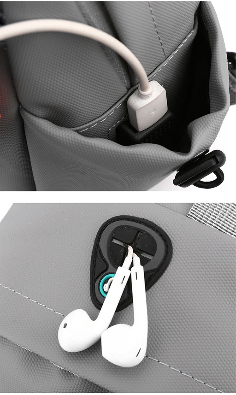 Men Bags Messenger Bags Shoulder Bags Chest Bags Cross-Body Sling Bags Casual Versatile Men's Chest Bag Korean Version Fashionable Simple Shoulder Bag Multifunctional USB Charging Crossbody Backpack