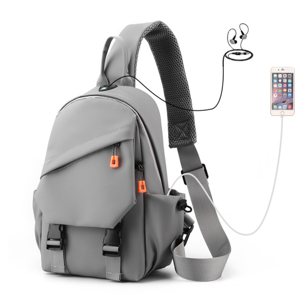 Men Bags Messenger Bags Shoulder Bags Chest Bags Cross-Body Sling Bags Casual Versatile Men's Chest Bag Korean Version Fashionable Simple Shoulder Bag Multifunctional USB Charging Crossbody Backpack