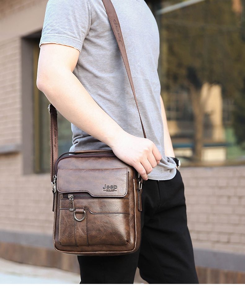 Men Bags Single Shoulder Bag Fashion Man Crossbody Bag Man Business Briefcase Messenger Bag Traveling Bag Shoulder PU Leather Cross-body Sling Bag Large Capacity Waterproof Bag