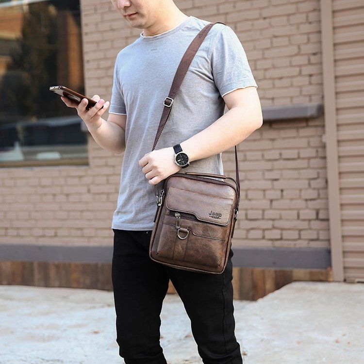Men Bags Single Shoulder Bag Fashion Man Crossbody Bag Man Business Briefcase Messenger Bag Traveling Bag Shoulder PU Leather Cross-body Sling Bag Large Capacity Waterproof Bag