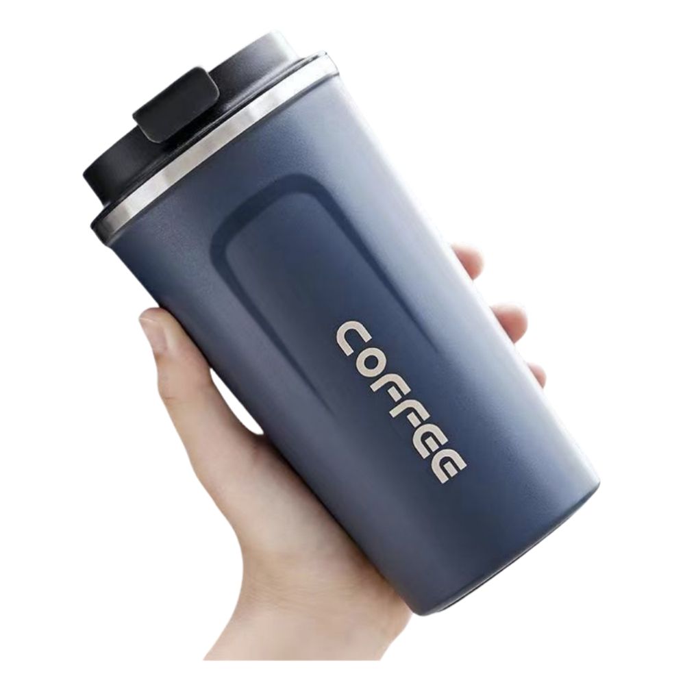 510ML Vacuum Flask Large Capacity Coffee Cup Mug Outdoor Portable Travel Cup Hot Cold Water Thermos Bottle Stainless Steel Insulated Cup Vacuum Flask Men Women Reusable Office Cup with Leak-proof Lid