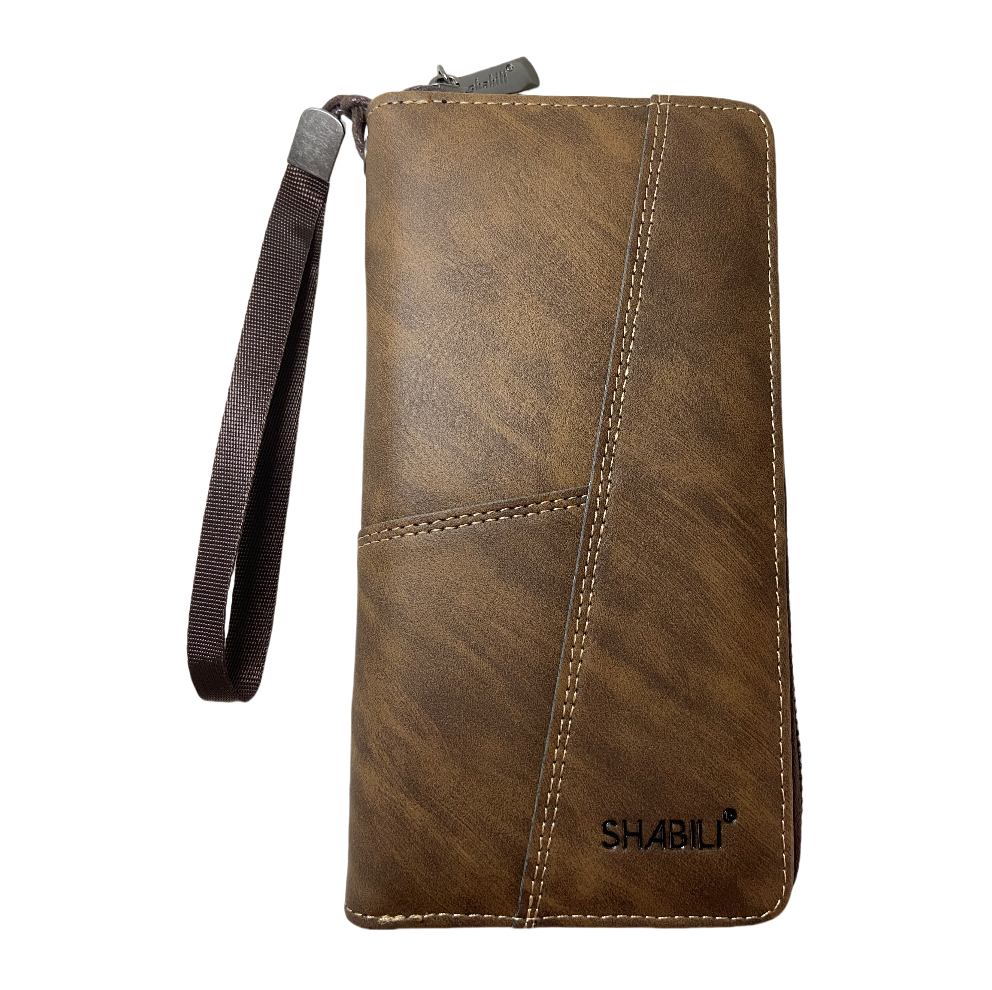 Wallet Man Leather Long Wallet Money Wallet Card Holder Multi Slot Male Business Billfold Purse Zipper Large Capacity Money Clip Bag Small ID Card Holder Fashion Coin Pouch Mens Luxury Phone Bag