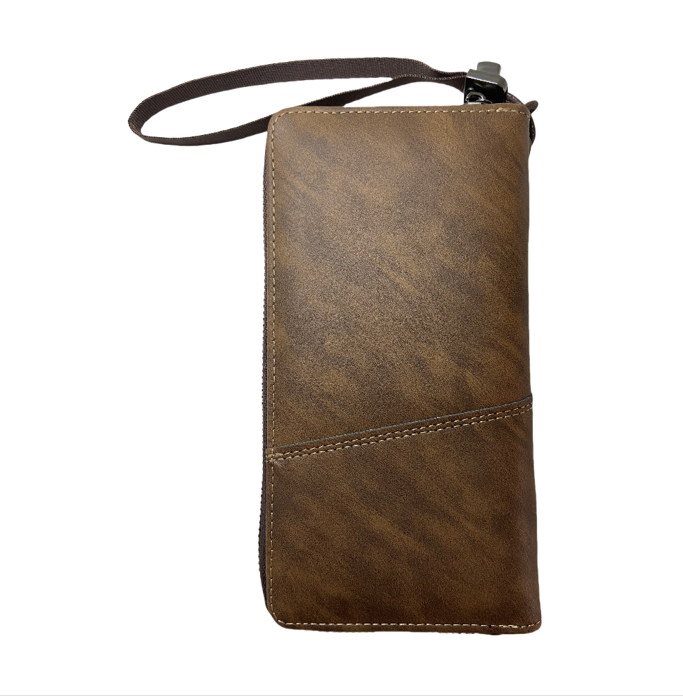 Wallet Man Leather Long Wallet Money Wallet Card Holder Multi Slot Male Business Billfold Purse Zipper Large Capacity Money Clip Bag Small ID Card Holder Fashion Coin Pouch Mens Luxury Phone Bag
