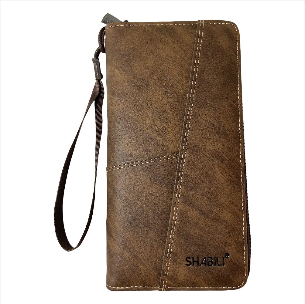 Wallet Man Leather Long Wallet Money Wallet Card Holder Multi Slot Male Business Billfold Purse Zipper Large Capacity Money Clip Bag Small ID Card Holder Fashion Coin Pouch Mens Luxury Phone Bag