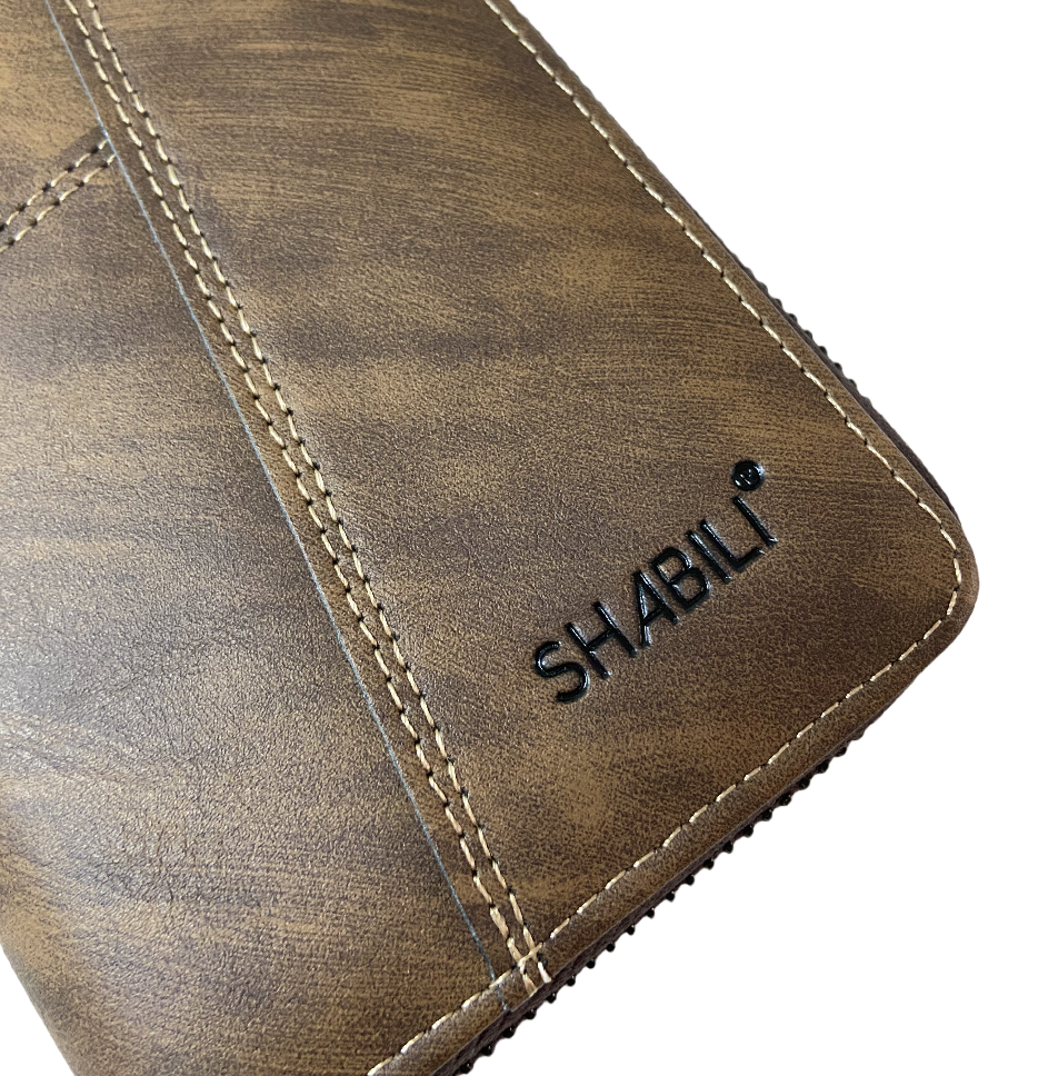 Wallet Man Leather Long Wallet Money Wallet Card Holder Multi Slot Male Business Billfold Purse Zipper Large Capacity Money Clip Bag Small ID Card Holder Fashion Coin Pouch Mens Luxury Phone Bag