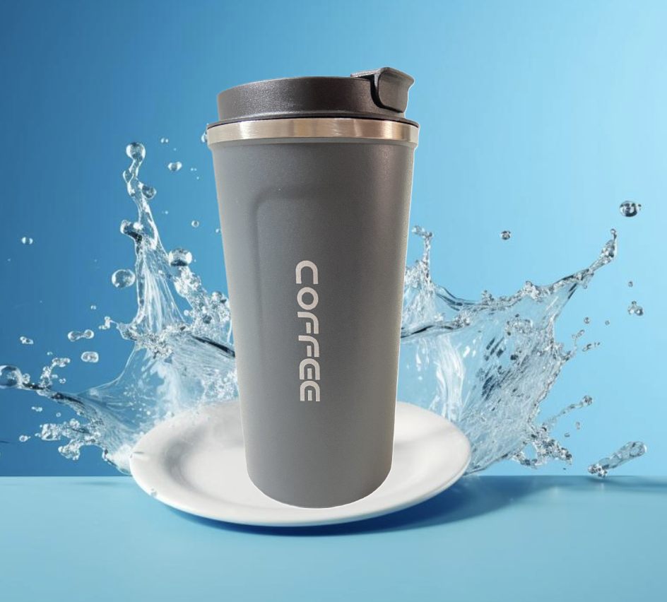 510ML Vacuum Flask Large Capacity Coffee Cup Mug Outdoor Portable Travel Cup Hot Cold Water Thermos Bottle Stainless Steel Insulated Cup Vacuum Flask Men Women Reusable Office Cup with Leak-proof Lid
