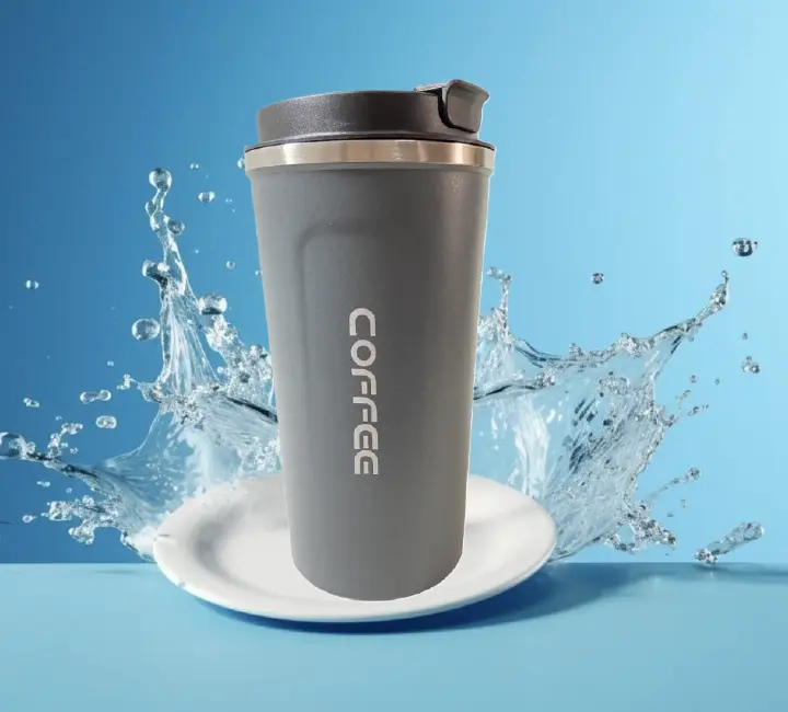 510ML Vacuum Flask Large Capacity Coffee Cup Mug Outdoor Portable Travel Cup Hot Cold Water Thermos Bottle Stainless Steel Insulated Cup Vacuum Flask Men Women Reusable Office Cup with Leak-proof Lid