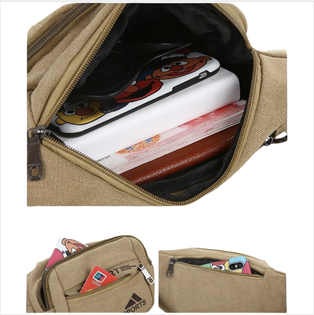 Waist Bag Man Waist Pack Chest Bag Men's Fanny Pack Outdoor Multi-functional Sports Leisure Fashion Mobile Phone Bag Business Cash Wallet Bag One-Shoulder Cross Chest Bag Gym Running Bag Waist Packs