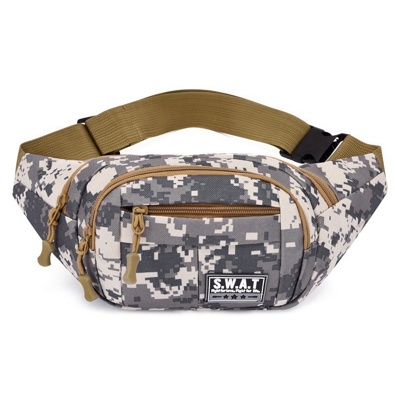 Waist Bag Man Waist Pack Belt Bag Fanny Pack Mobile Phone Bag Chest Bag Camouflage Bag Zipper Multi Layer Men's Running Fitness Outdoor Sports Leisure Pouch Women Travel Hiking Bum Bag Wallet
