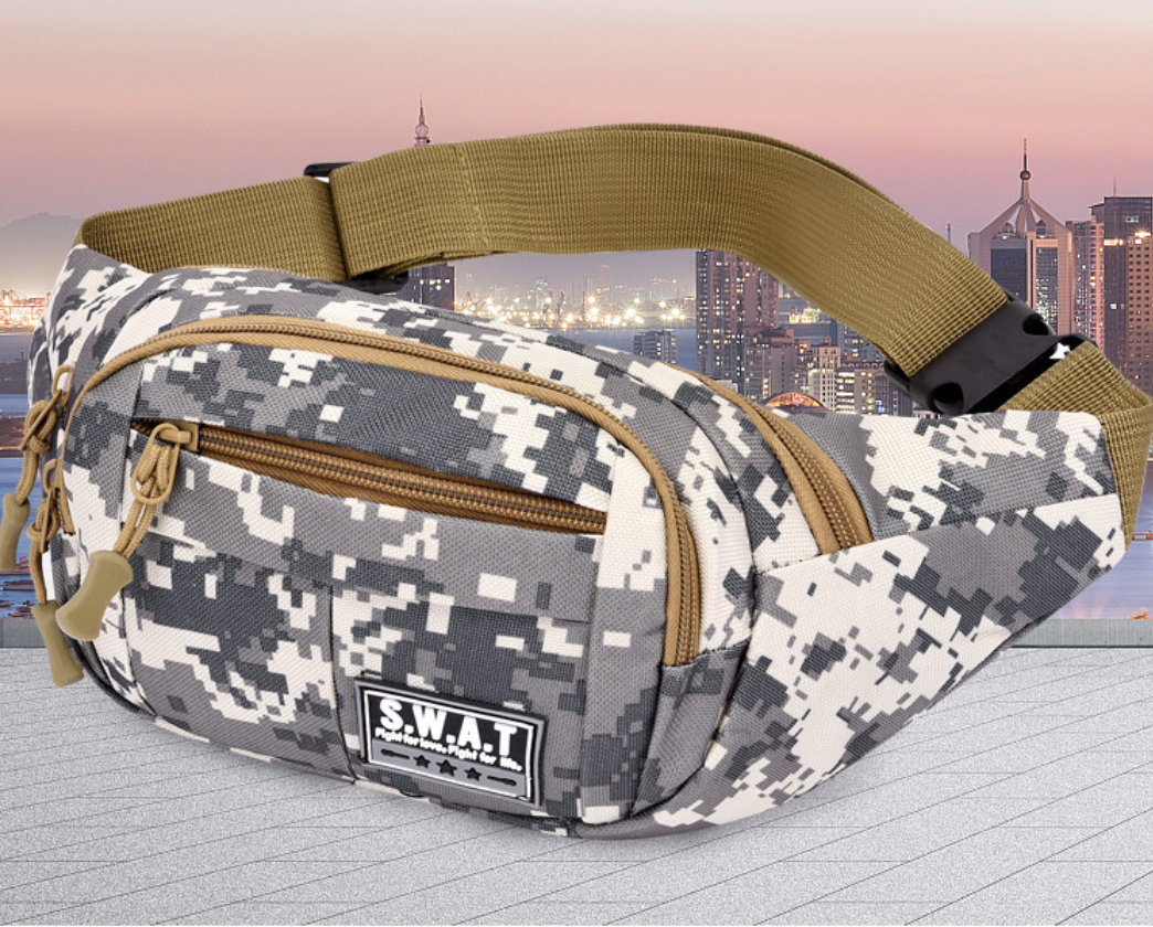 Waist Bag Man Waist Pack Belt Bag Fanny Pack Mobile Phone Bag Chest Bag Camouflage Bag Zipper Multi Layer Men's Running Fitness Outdoor Sports Leisure Pouch Women Travel Hiking Bum Bag Wallet