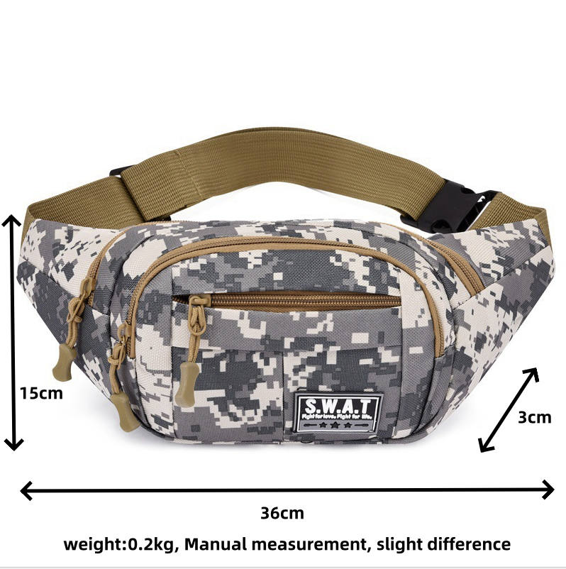 Waist Bag Man Waist Pack Belt Bag Fanny Pack Mobile Phone Bag Chest Bag Camouflage Bag Zipper Multi Layer Men's Running Fitness Outdoor Sports Leisure Pouch Women Travel Hiking Bum Bag Wallet